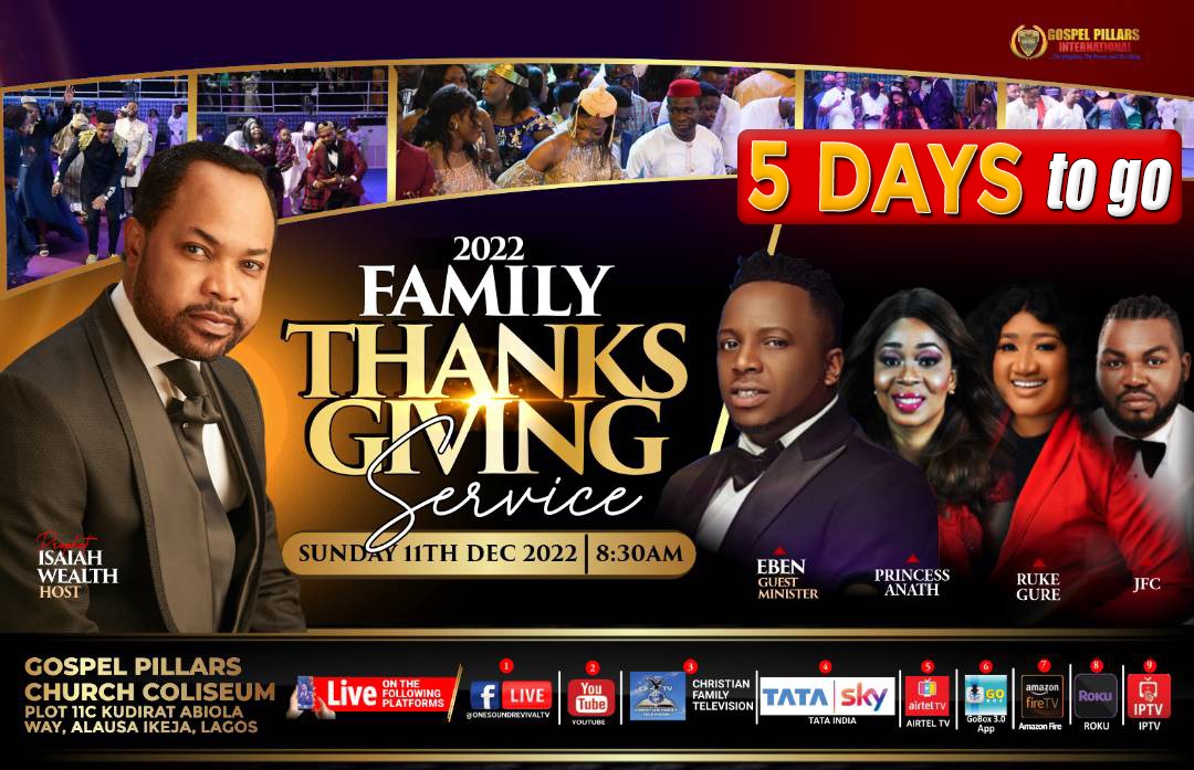 22 Family Thanks Giving Services 5 day to go